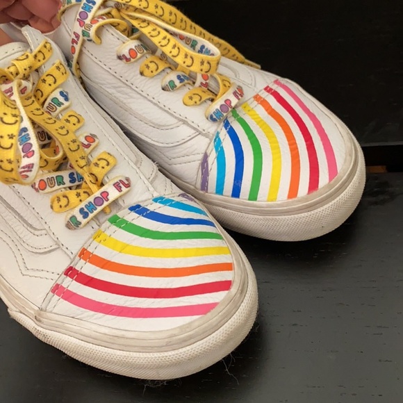 Vans x Flour Shop Old Skool Rainbow Low Top Sneaker Womens Size 5.5 - Picture 12 of 14